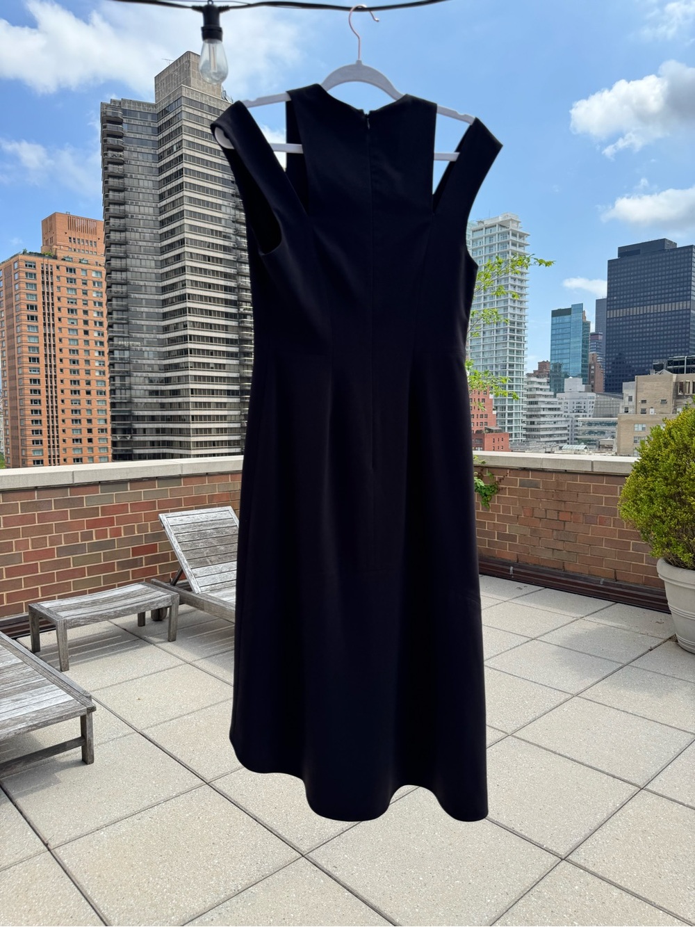 Halston Heritage Black Asymmetrical Midi Dress - Picture 6 of 7